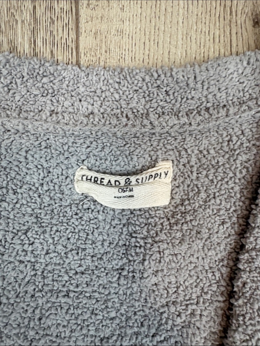 Thread & Supply Two-Tone Gray Open Front Pocket Cardigan OSFM - Picture 3 of 4